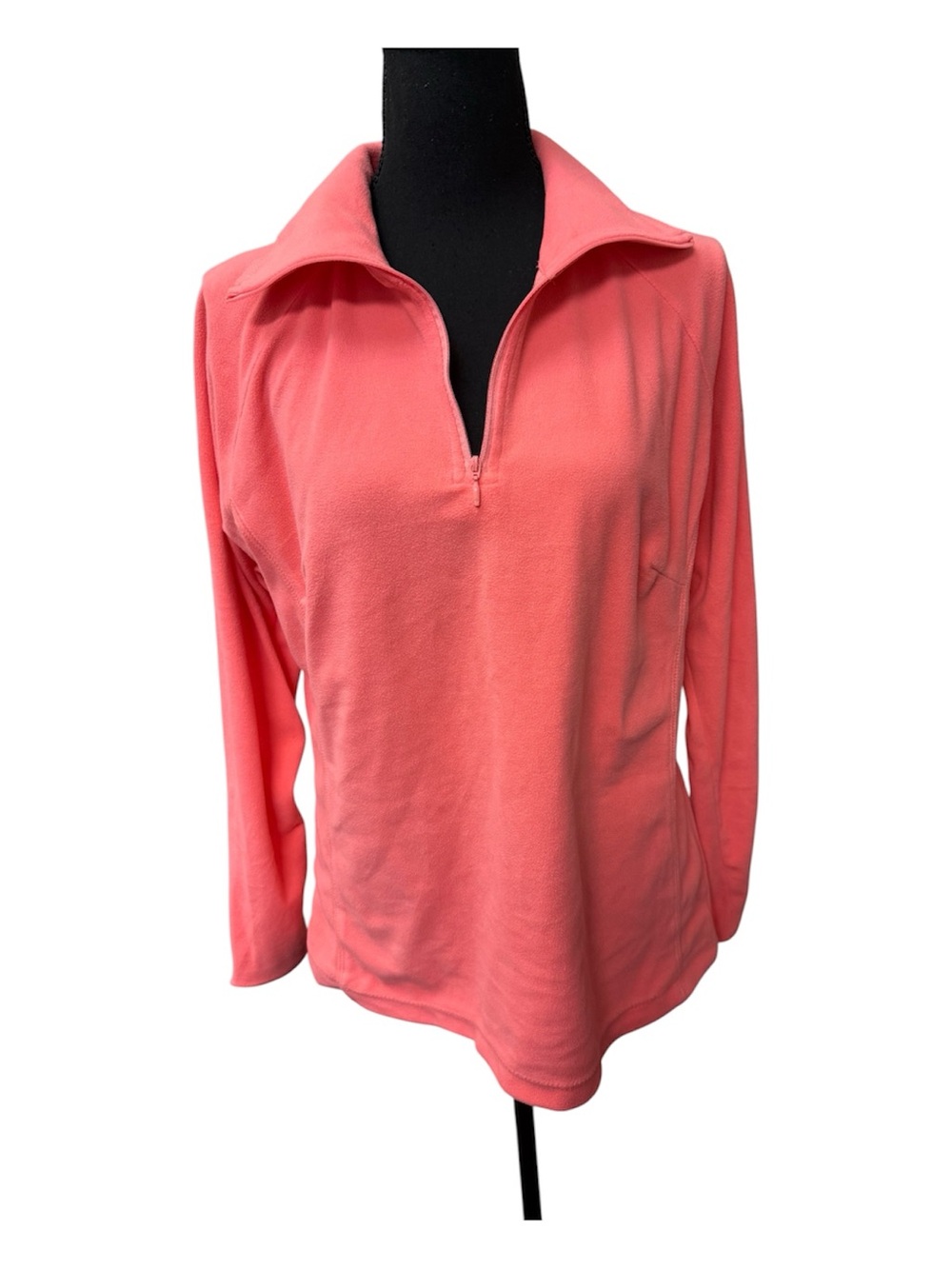 Columbia Coral Pink Fleece 1/4 Zip Pullover Jacket Large Outdoor Hiking Coat - Picture 2 of 11